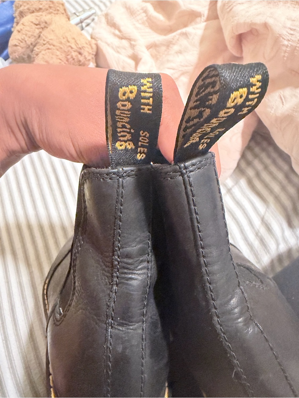 Doc martins Black Leather Chelsea Boots with Branded Heel Loop